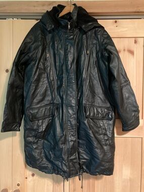Vintage Veranesi Hooded Leather Jacket